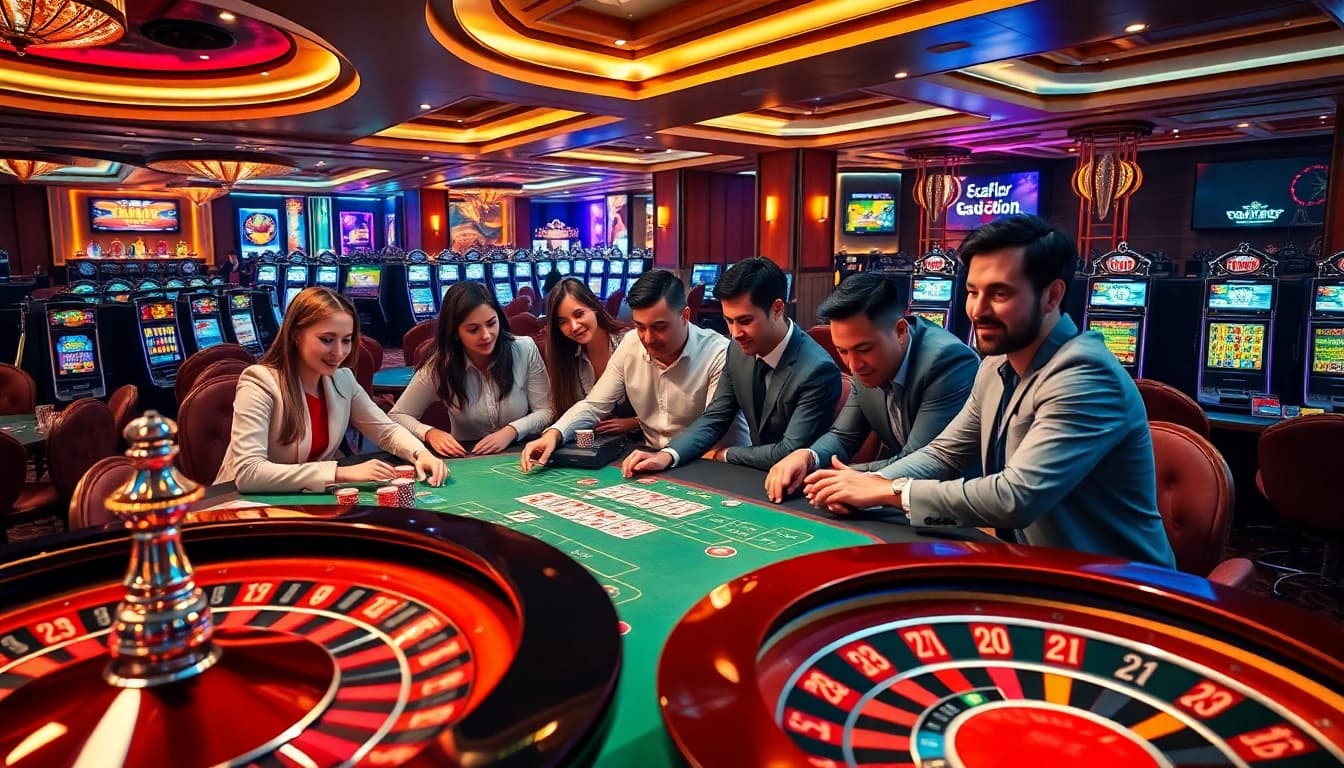 Players at a poker table showcasing excitement at 6666bet online casino.