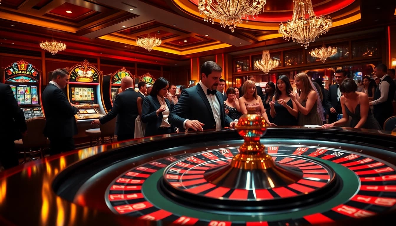 Winning moments at LINK VÀO Bomwin with players enjoying the vibrant casino atmosphere.