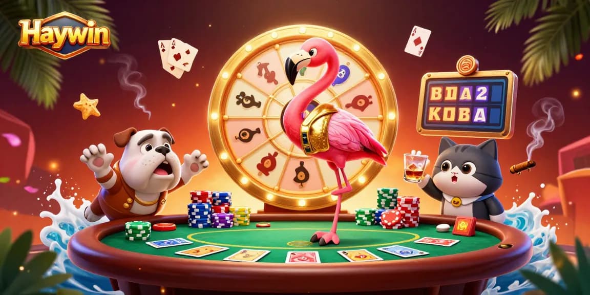 Experience the excitement of Haywin's vibrant casino world with game show elements and poker action.