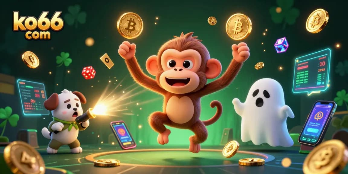 Experience thrilling gaming action at ko66 com in a lively haunted casino scene.