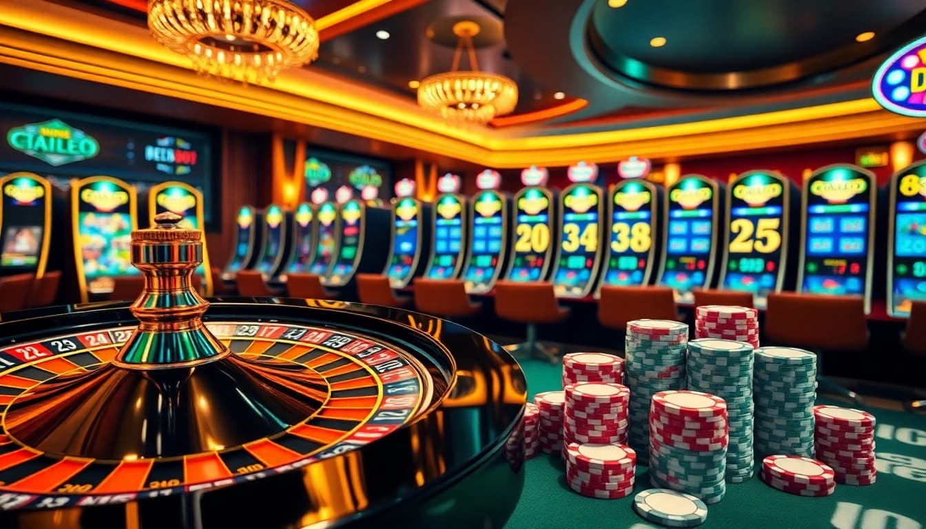 Experience the excitement of mk8 casino gaming with colorful chips and a lively roulette wheel.