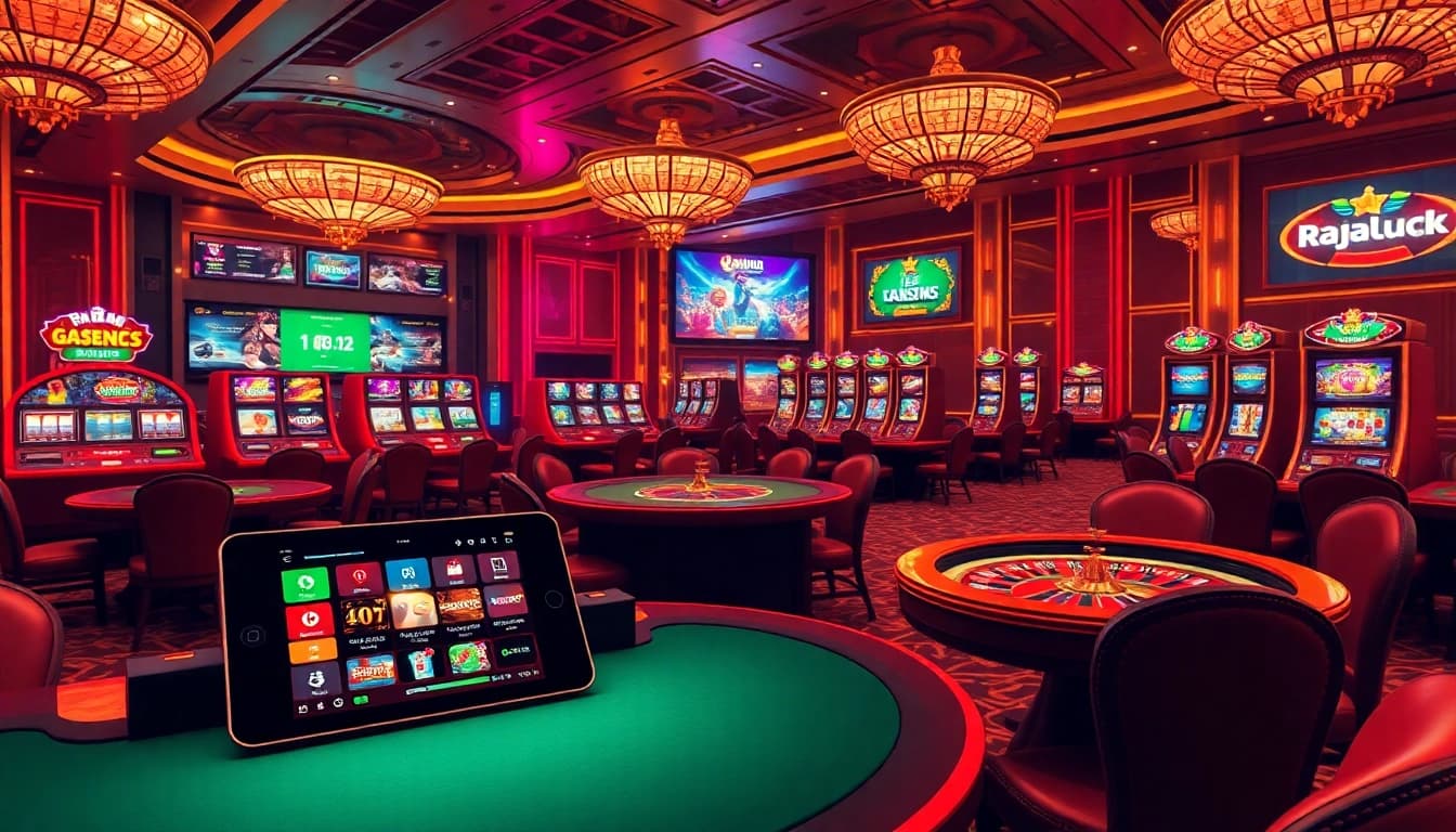 Experience high-stakes betting at rajaluck with luxurious casino visuals and dynamic gaming elements.