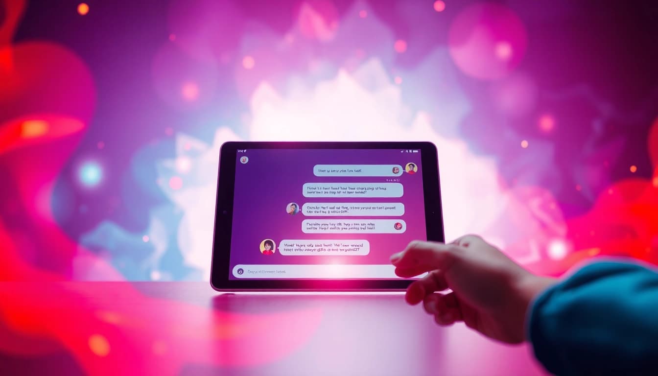 A dynamic AI chat interface showcasing spicychat interactions on a modern device.