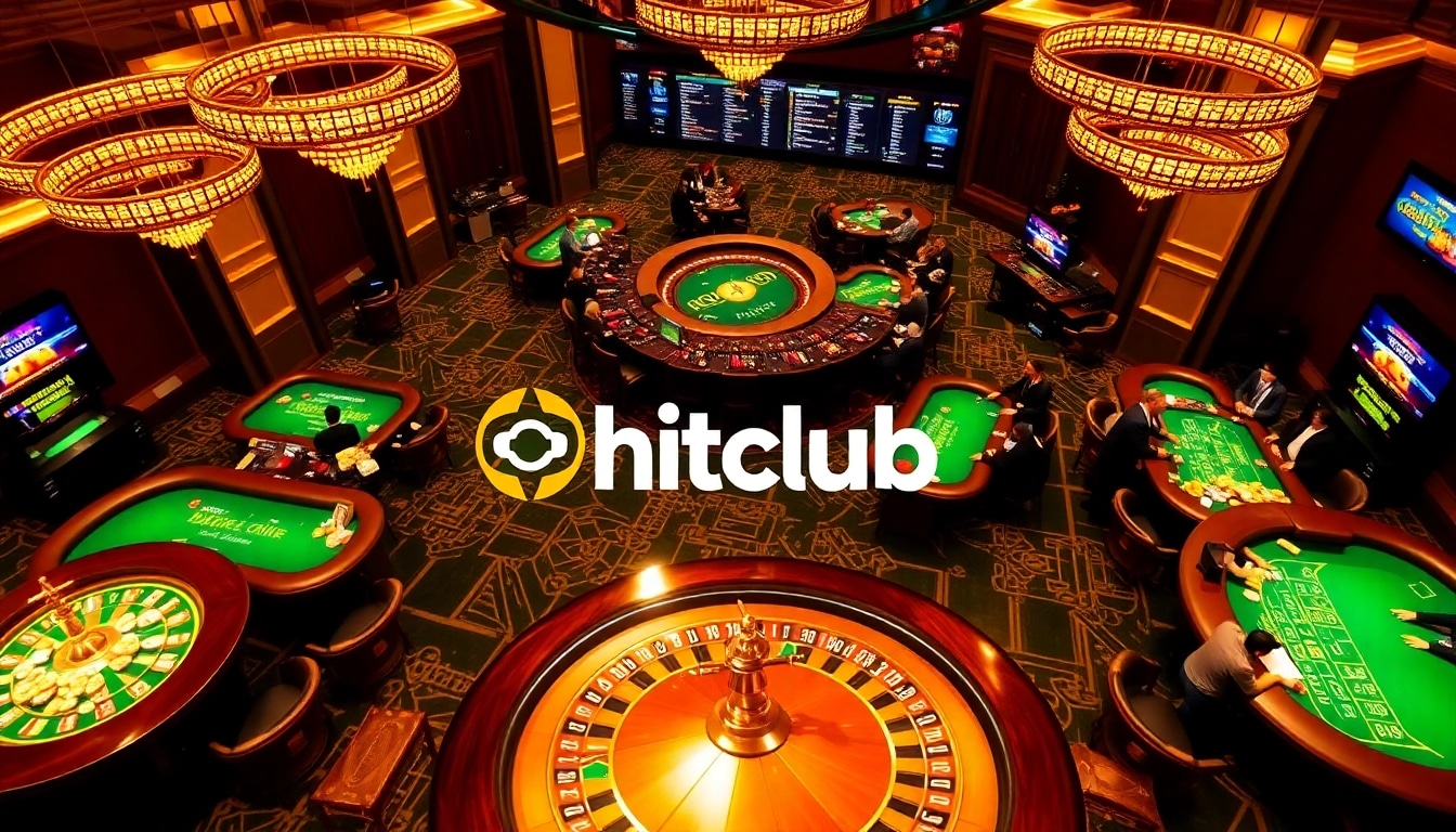 hitclub online gamblers engaging with vibrant casino games at a luxurious virtual platform
