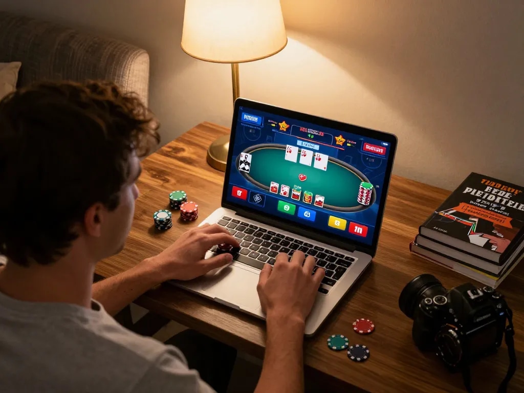 Pemain Bayitoto menikmati permainan poker online, fokus pada taruhan strategis dan aksi kasino