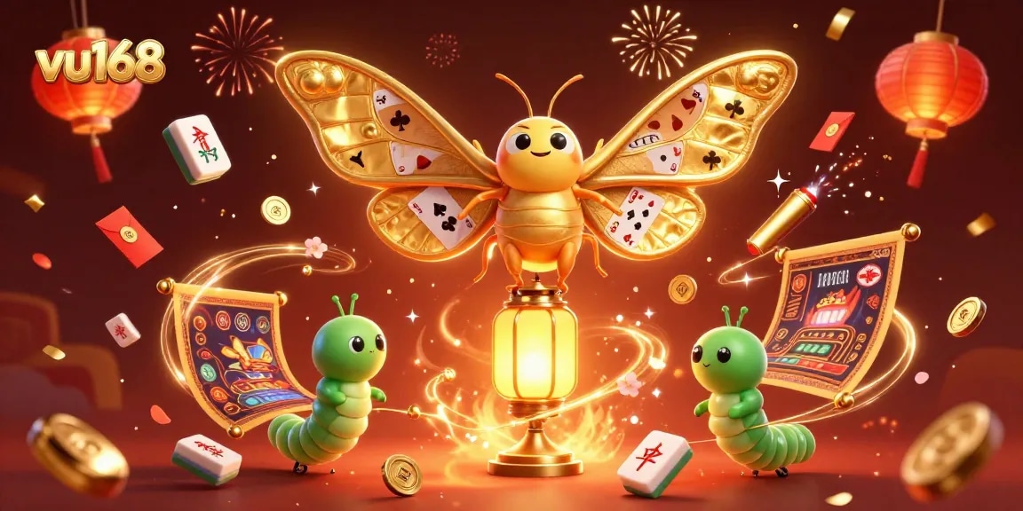 Experience the vibrant excitement of vu168 with stunning casino elements in a dynamic 3D illustration