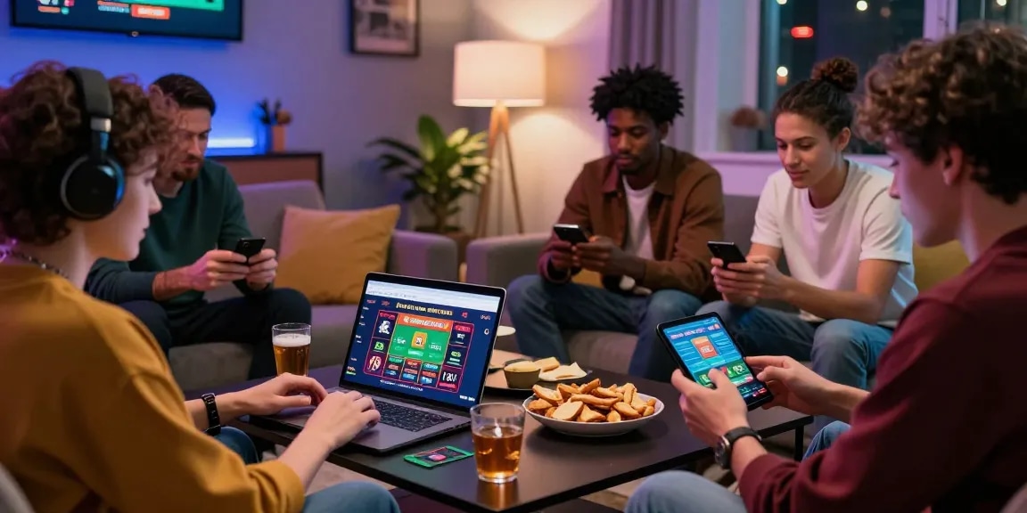 Engaging online gaming scene at https://dea.org.uk highlighting social players enjoying credit card casinos from home.