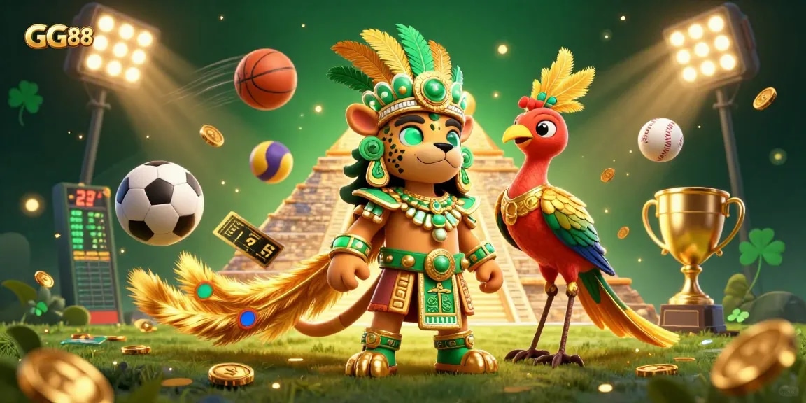 Experience thrilling gameplay and vibrant visuals with GG88 at this dynamic online casino illustration.