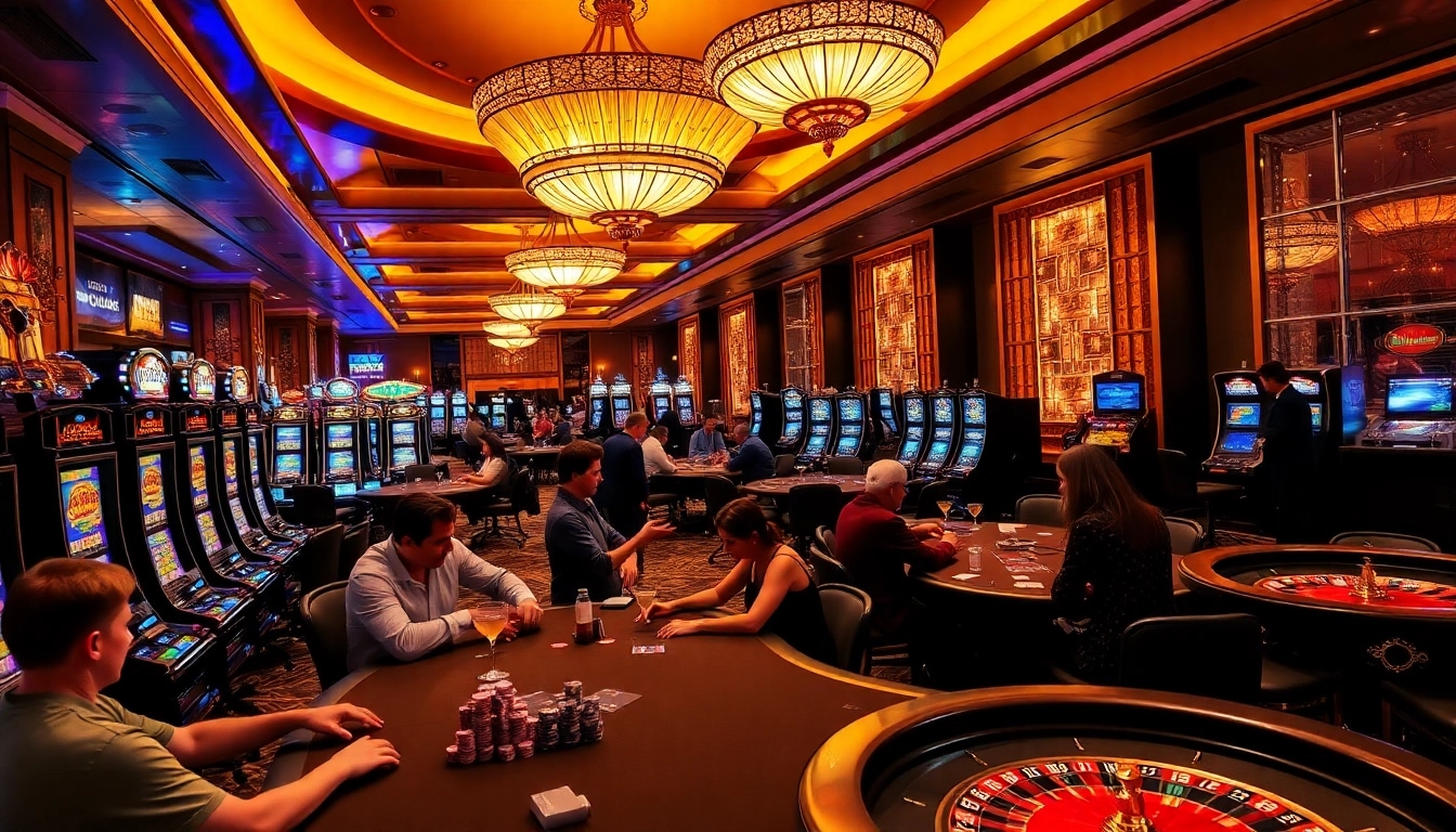 Experience the thrill of hitclub with players enjoying high-stakes poker at an elegant casino.