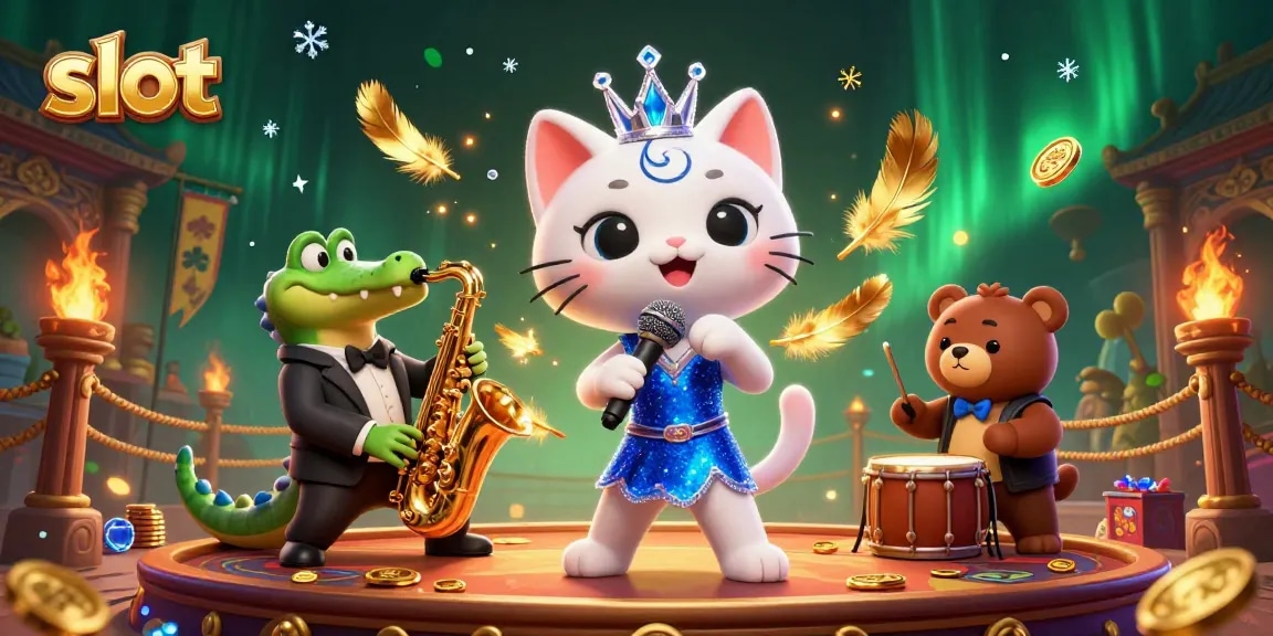 Engage with vibrant slot adventures featuring animated characters in an exciting casino scene.