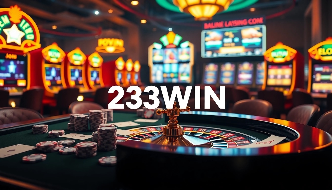 Players engaging in thrilling games at 23WIN casino, showcasing vibrant tables and action-packed visuals.