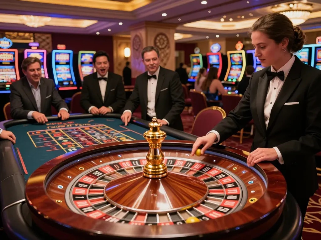 Players enjoying roulette at mb66ac casino, enhancing their betting experience in a vibrant atmosphere.