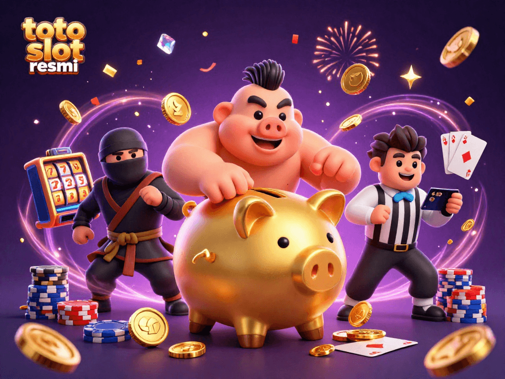 Experience thrilling wins at toto slot resmi with a 3D golden piggy bank sumo wrestler and wallet-ninja battling for riches.
