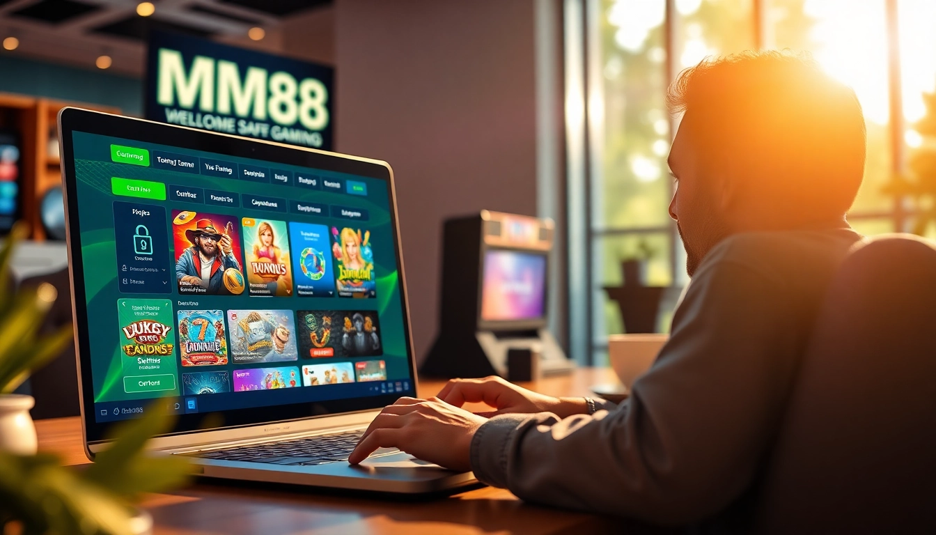 MM88 online gaming platform interface showcasing diverse games and secure transactions.