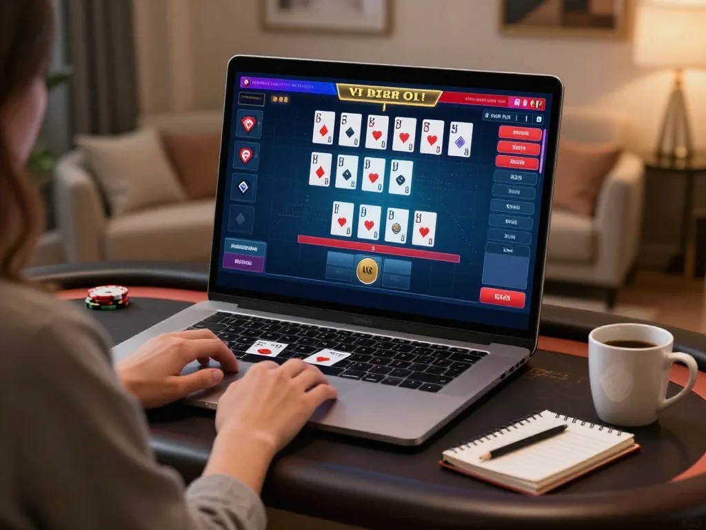 Player engaging in live dealer blackjack at 88aa online casino, showcasing sleek gameplay interface and interactive atmosphere