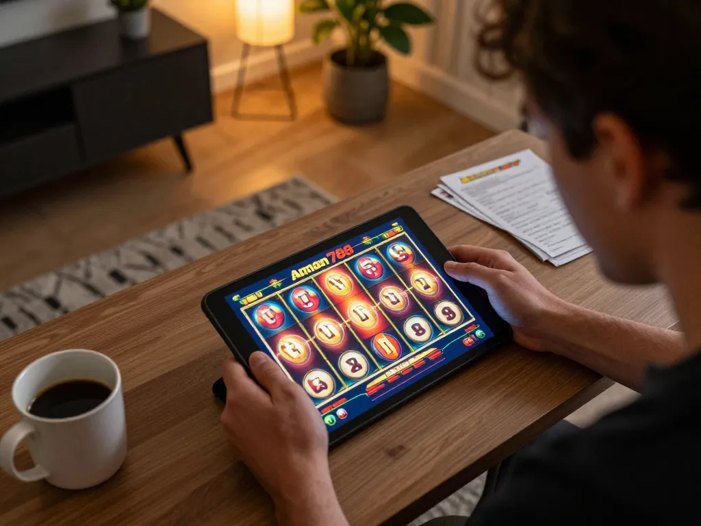 Engaging in aman788 slot online from a cozy home setup while tracking bets and strategies.