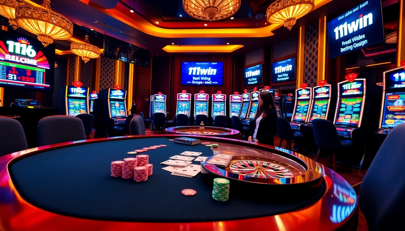 Experience thrilling poker actions at 11win casino with vibrant poker chips and betting tables.