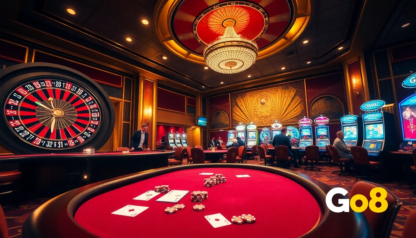 Experience the excitement of Go8 casinos with dynamic gaming action on roulette and poker tables.