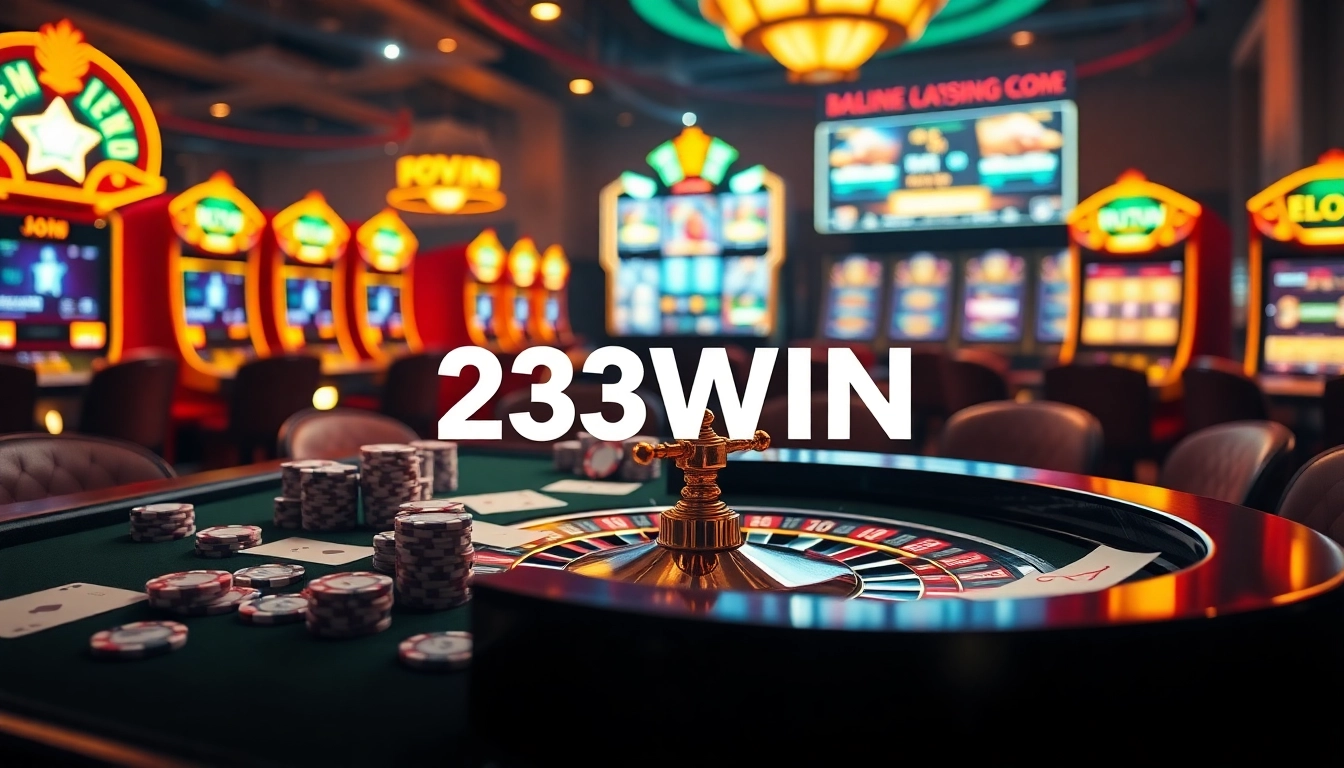 Players engaging in thrilling games at 23WIN casino, showcasing vibrant tables and action-packed visuals.