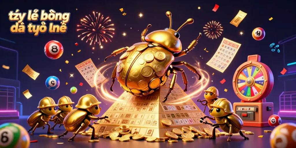 Experience the excitement of tỷ lệ bóng đá trực tuyến with animated gaming elements and dynamic celebrations.