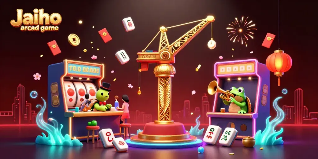 Engage and win with the enchanting Jaiho arcade game featuring animated characters and vibrant casino elements.