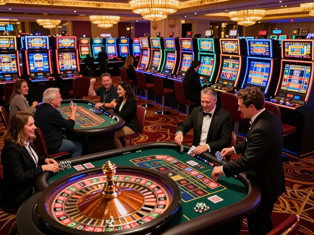 Experience thrilling gameplay at tg88 with players winning at roulette amidst vibrant casino ambiance.