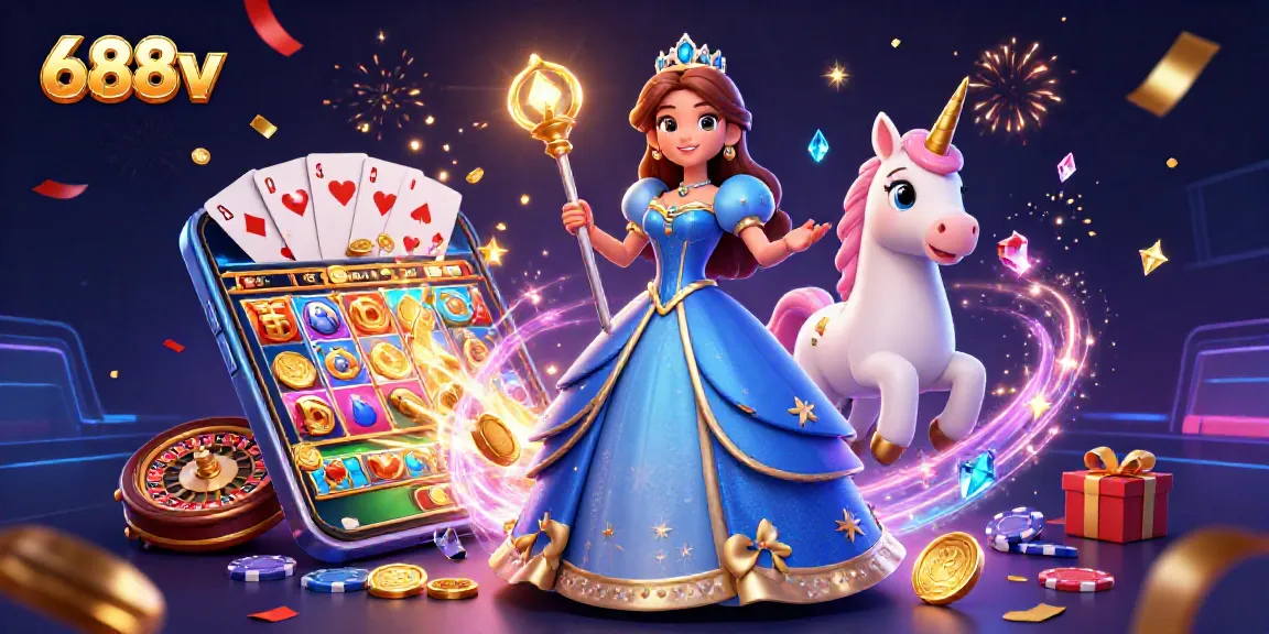 Experience thrilling games at 688v, featuring vibrant slots and magical casino elements.