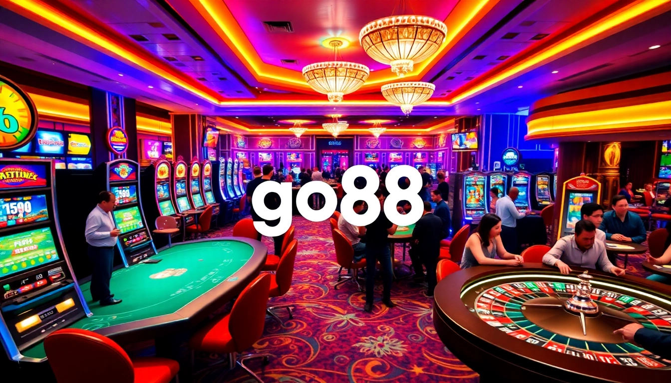 Experience thrilling gaming action at go88 casino with vibrant tables and players.