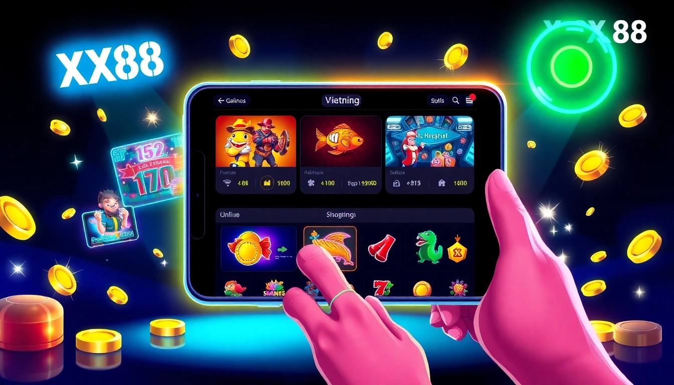 XX88 online gambling platform with engaging games and vibrant colors.
