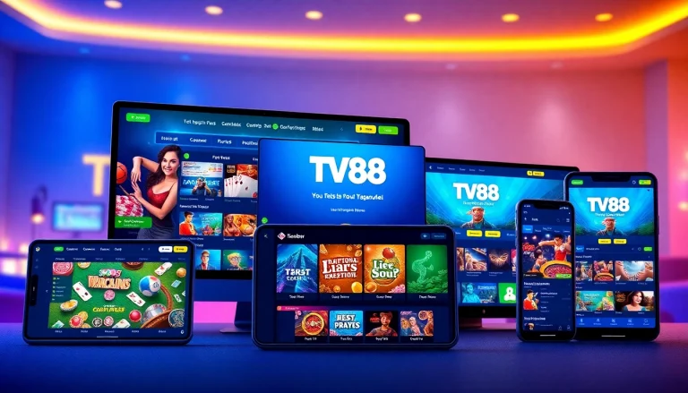TV88 online gambling platform showcasing diverse gaming options and secure transactions.
