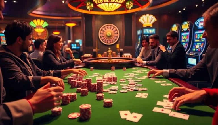 Experience thrilling gameplay at 79king casino with vibrant poker chips and roulette.