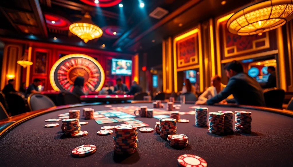 C168 players strategizing at a high-stakes poker table in a luxurious casino environment.