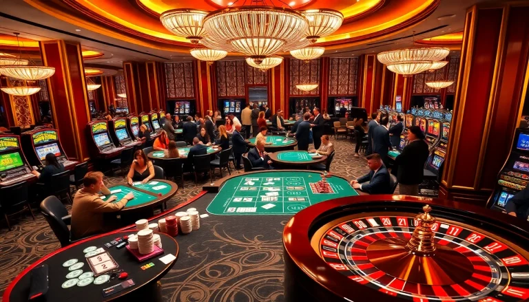 Gambers enjoying an exciting game at https://xx88.pizza/ casino with vibrant tables and intense atmosphere.