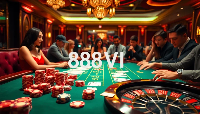 Experience thrilling gameplay at 888VI with vibrant casino tables and exciting poker action.