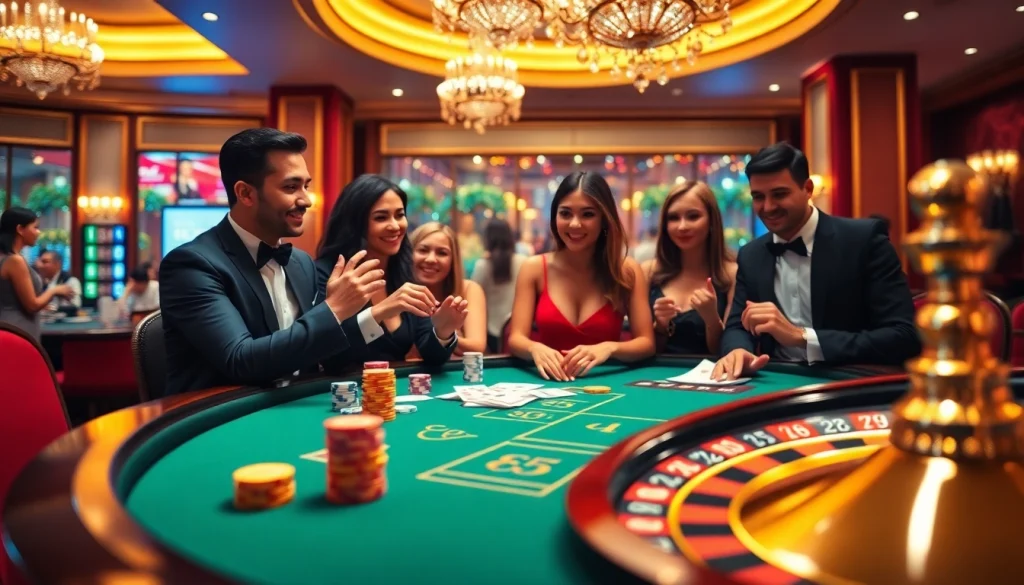 Experience the thrill of WINBET58 with players immersed in an exciting casino game scene.