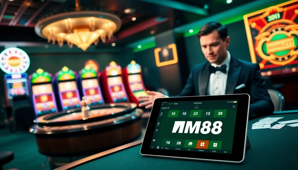 Experience excitement at MM88 casino with vibrant gaming tables and engaging players.