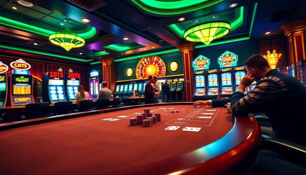 Players engaging in a high-stakes poker game at 9bet casino, showcasing excitement and strategy.