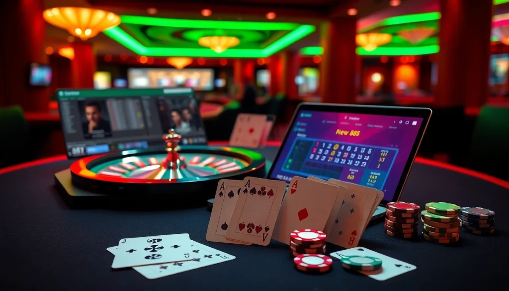 Experience the excitement of new 88 online gambling with luxury casino visuals featuring roulette and chips.