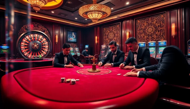 Experience high-stakes poker action with 7mcn's luxury casino vibe, highlighting intense gameplay.