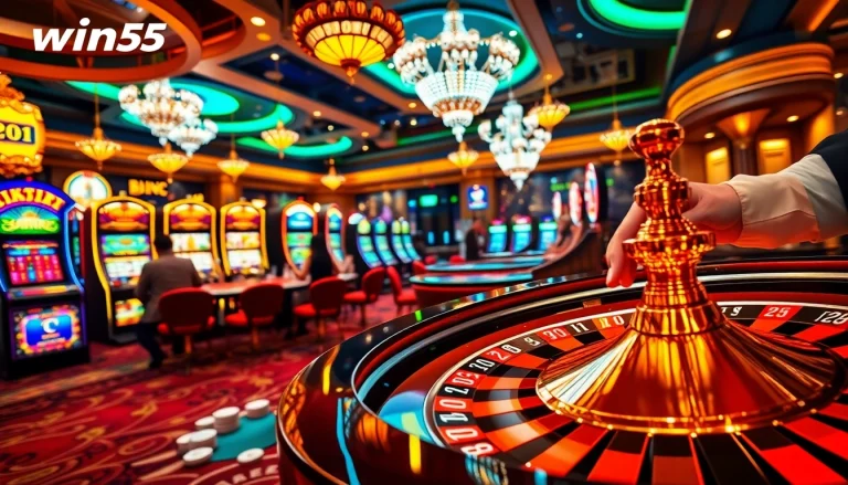 Experience thrilling gameplay at Win55 with vibrant slot machines and exciting betting action.