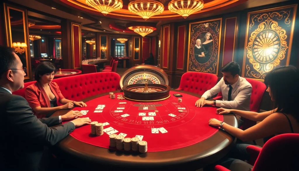 Kuwin baccarat table showcasing exciting gameplay and luxury atmosphere for gamblers.