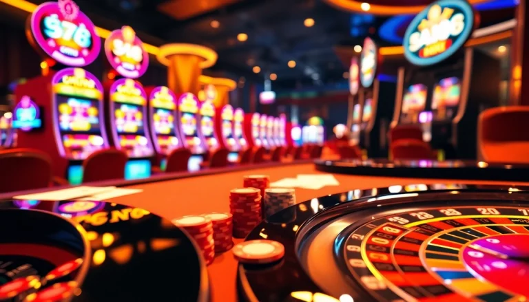 Experience the excitement of gambling at new88 with vibrant casino elements and thrilling gaming action.