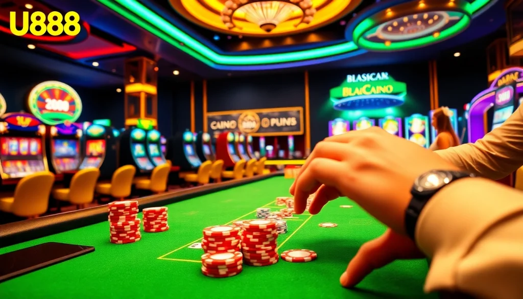 Experience thrilling moments at U888 online casino with vibrant games and engaging players.