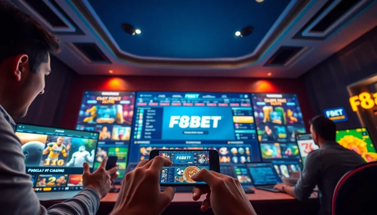 Experience the excitement of F8BET's online casino environment with modern gaming interfaces.