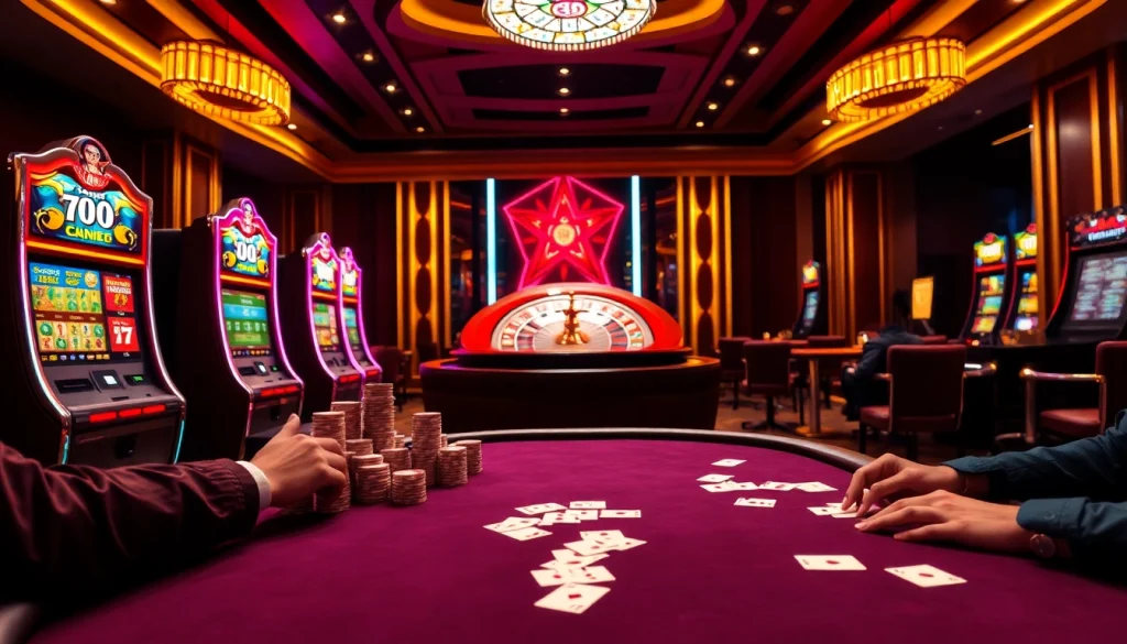Engaging game of poker at uu88 trang chủ with vibrant casino elements and dynamic atmosphere.