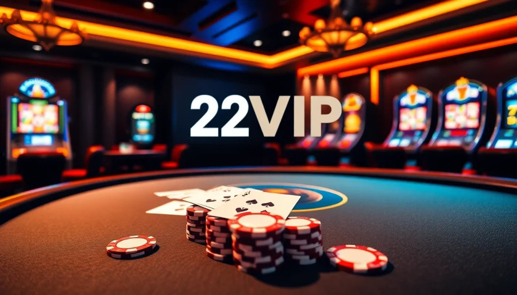 Experience thrilling gameplay at 22VIP with high-stakes poker and vibrant slots.