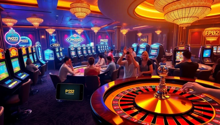 Players enjoy thrilling casino games at PH222, showcasing excitement and luxury.