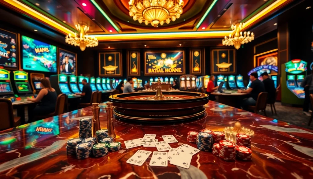 Experience thrilling gameplay at KJC Gaming's vibrant casino with roulette and live action.