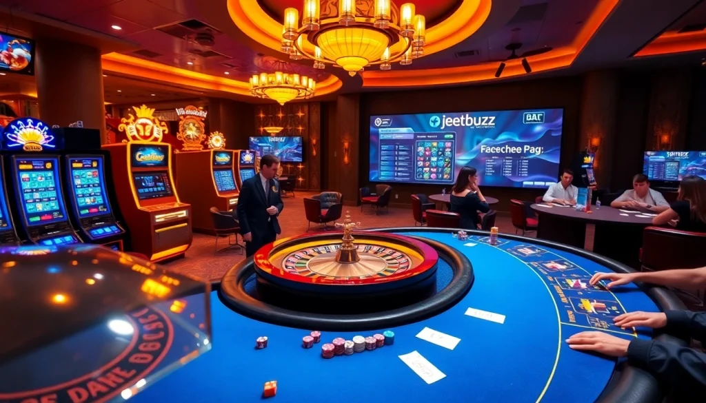 Experience the excitement of gambling at jeetbuzz with vibrant slot machines and poker tables.