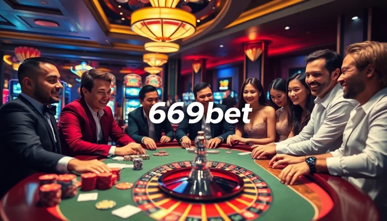 Experience the thrill of gaming with 669bet at a luxurious casino table featuring dice and chips.